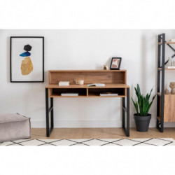 Escritorio de estudio Kemo negro nogal Practica Hogar