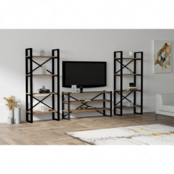 Mueble TV con estante Egzotik-Modern nogal Practica Hogar