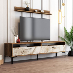 Conjunto de muebles de salón istanbul blanco nogal Practica Hogar