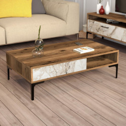 Conjunto de muebles de salón istanbul blanco nogal Practica Hogar
