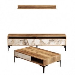 Conjunto de muebles de salón istanbul blanco nogal Practica Hogar