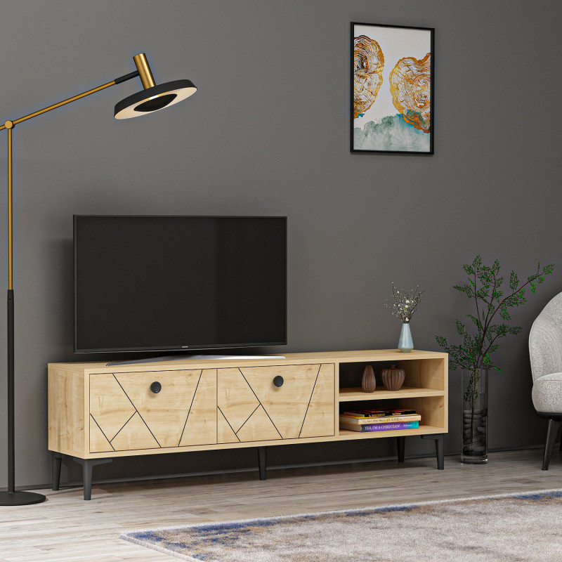 Mueble TV Clara Roble Zafiro Practica Hogar Mueble TV Clara Roble Zafiro Practica Hogar