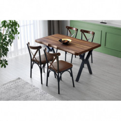 Mesa comedor Efor-1412 nogal Practica Hogar