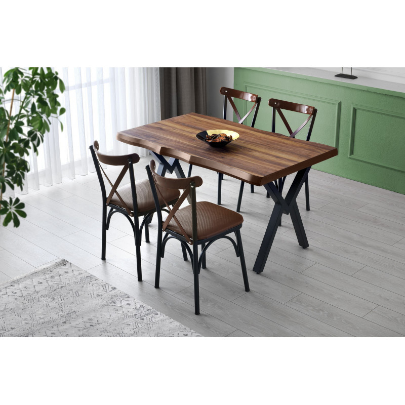 Mesa comedor Efor-1412 nogal Practica Hogar Mesa comedor Efor-1412 nogal Practica Hogar