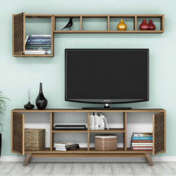 Mueble TV con estante İnci nogal Practica Hogar
