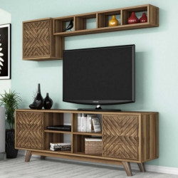 Mueble TV con estante İnci nogal Practica Hogar