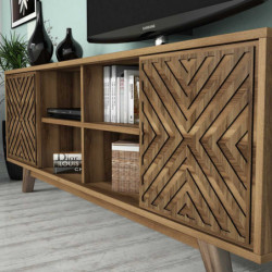 Mueble TV con estante İnci nogal Practica Hogar