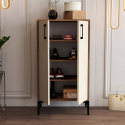 Zapatero Prag crema nogal Practica Hogar