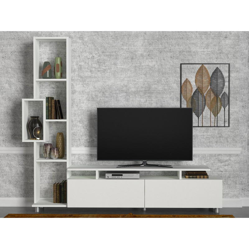 Mueble TV con estante Tulip blanco Practica Hogar Mueble TV con estante Tulip blanco Practica Hogar