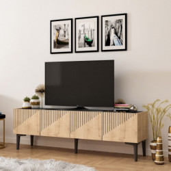 Mueble TV Draw Roble Zafiro Mármol negro Practica Hogar