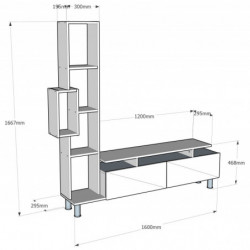 Mueble TV con estante Tulip blanco Practica Hogar