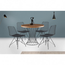 Mesa comedor Pota-1483 negro nogal Practica Hogar