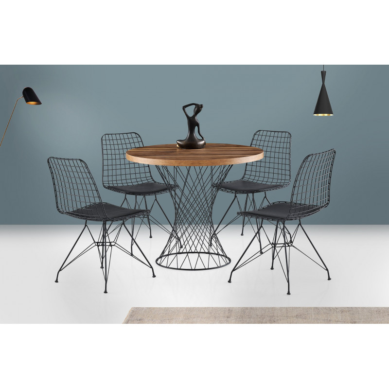 Mesa comedor Pota-1483 negro nogal Practica Hogar Mesa comedor Pota-1483 negro nogal Practica Hogar