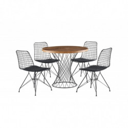 Mesa comedor Pota-1483 negro nogal Practica Hogar