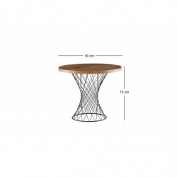 Mesa comedor Pota-1483 negro nogal Practica Hogar