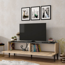 Mueble TV Draw Roble Zafiro Mármol negro Practica Hogar