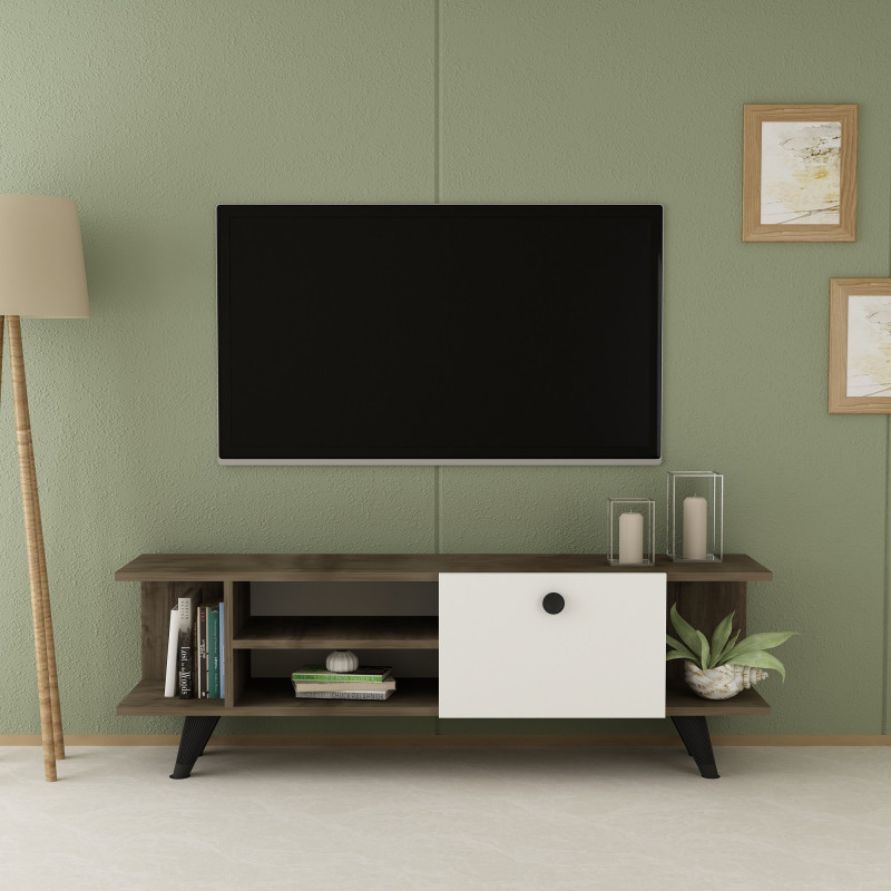 Mueble TV İdil Nogal Blanco Practica Hogar Mueble TV İdil Nogal Blanco Practica Hogar