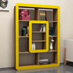 Librería Orkide amarillo nogal Practica Hogar