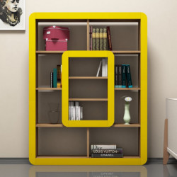 Librería Orkide amarillo nogal Practica Hogar