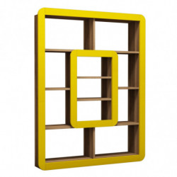 Librería Orkide amarillo nogal Practica Hogar