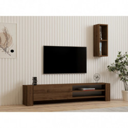 Mueble TV con estante Naz nogal Practica Hogar