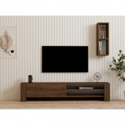 Mueble TV con estante Naz nogal Practica Hogar