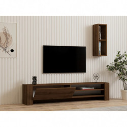 Mueble TV con estante Naz nogal Practica Hogar
