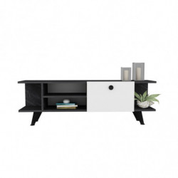 Mueble TV İdil Negro Mármol Blanco Practica Hogar