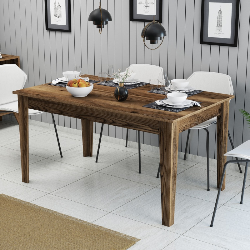 Mesa comedor Milan 516 nogal Practica Hogar Mesa comedor Milan 516 nogal Practica Hogar