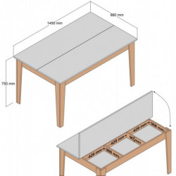 Mesa comedor Milan 516 nogal Practica Hogar