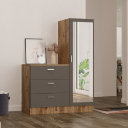 Mueble auxiliar CC6-AA pino atlántico antracita Practica Hogar
