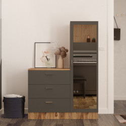 Mueble auxiliar CC6-AA pino atlántico antracita Practica Hogar