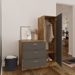 Mueble auxiliar CC6-AA pino atlántico antracita Practica Hogar