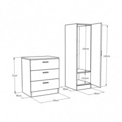 Mueble auxiliar CC6-AA pino atlántico antracita Practica Hogar