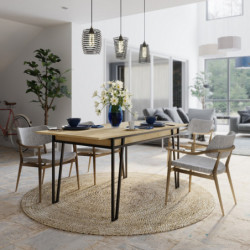 Mesa de comedor extensible Pal roble Practica Hogar