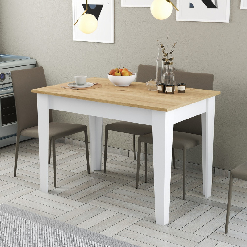 Mesa de cocina Kiev 512 roble blanco Practica Hogar Mesa de cocina Kiev 512 roble blanco Practica Hogar