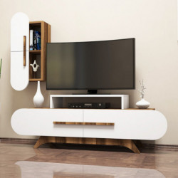 Mueble TV con estante Rose S blanco nogal Practica Hogar