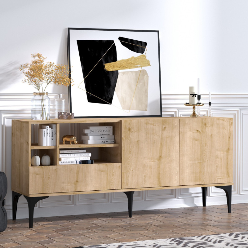 Mueble TV Orela roble Practica Hogar Mueble TV Orela roble Practica Hogar
