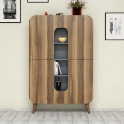 Mueble auxiliar Mine azul nogal Practica Hogar
