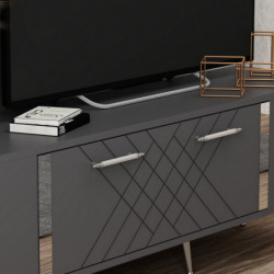 Mueble TV Detas Antracita Plata Practica Hogar