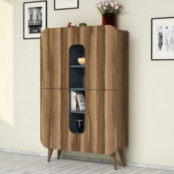 Mueble auxiliar Mine azul nogal Practica Hogar