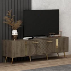 Mueble TV Detas Nogal Oro Practica Hogar