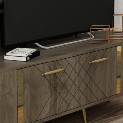 Mueble TV Detas Nogal Oro Practica Hogar