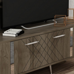 Mueble TV Detas Nogal Plata Practica Hogar