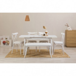 Mesa de comedor extensible Vina blanco Practica Hogar