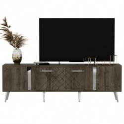 Mueble TV Detas Nogal Plata Practica Hogar