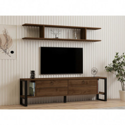 Mueble TV con estante Melis-Lydia nogal Practica Hogar