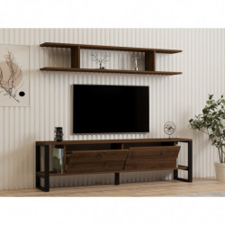 Mueble TV con estante Melis-Lydia nogal Practica Hogar