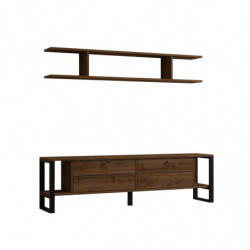 Mueble TV con estante Melis-Lydia nogal Practica Hogar
