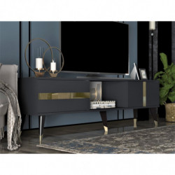 Mueble TV Vania Antracita Oro Practica Hogar